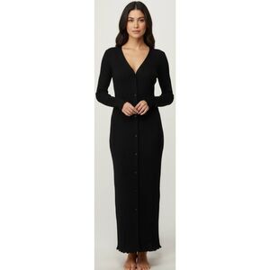 Ted baker london womens medium ribbed dress maxi long black stretch